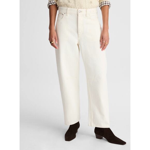NWT Madewell The Darted Barrel-Leg Jean Cream Size 28 Retail $138 - Picture 4 of 8